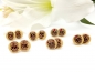 Preview: Skull Knopf Ohrstecker Holz Button